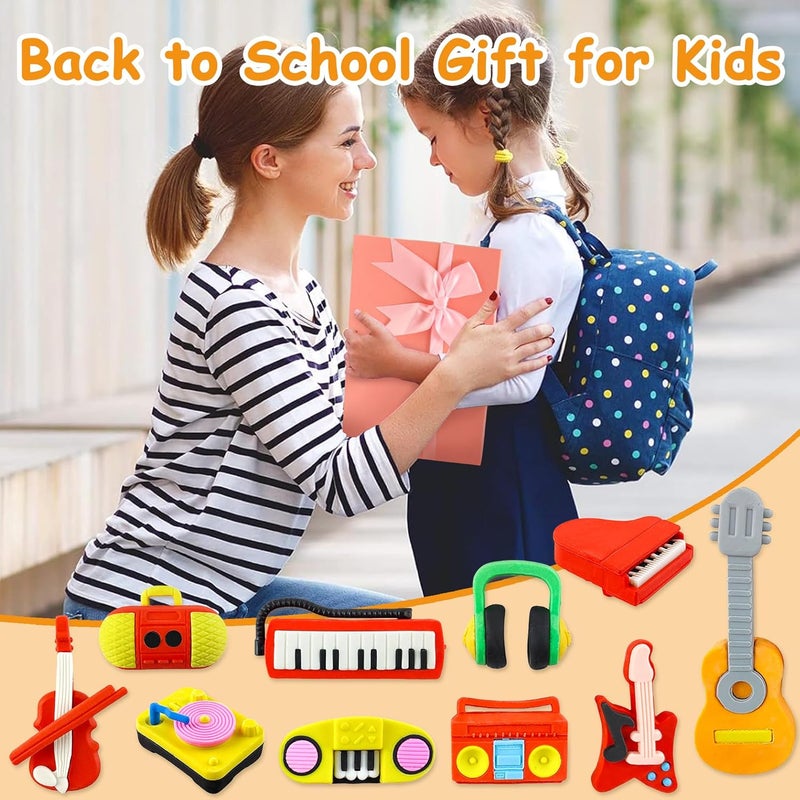 Satomoto 30 pcs Musical Erasers for Kids Classroom Prizes，Puzzle Eraser 3D Take Apart Musical Instrument Pencil Erasers for Kids Classroom Prizes, Class Treasure Box,Game Rewards,Party Favors - Image 5